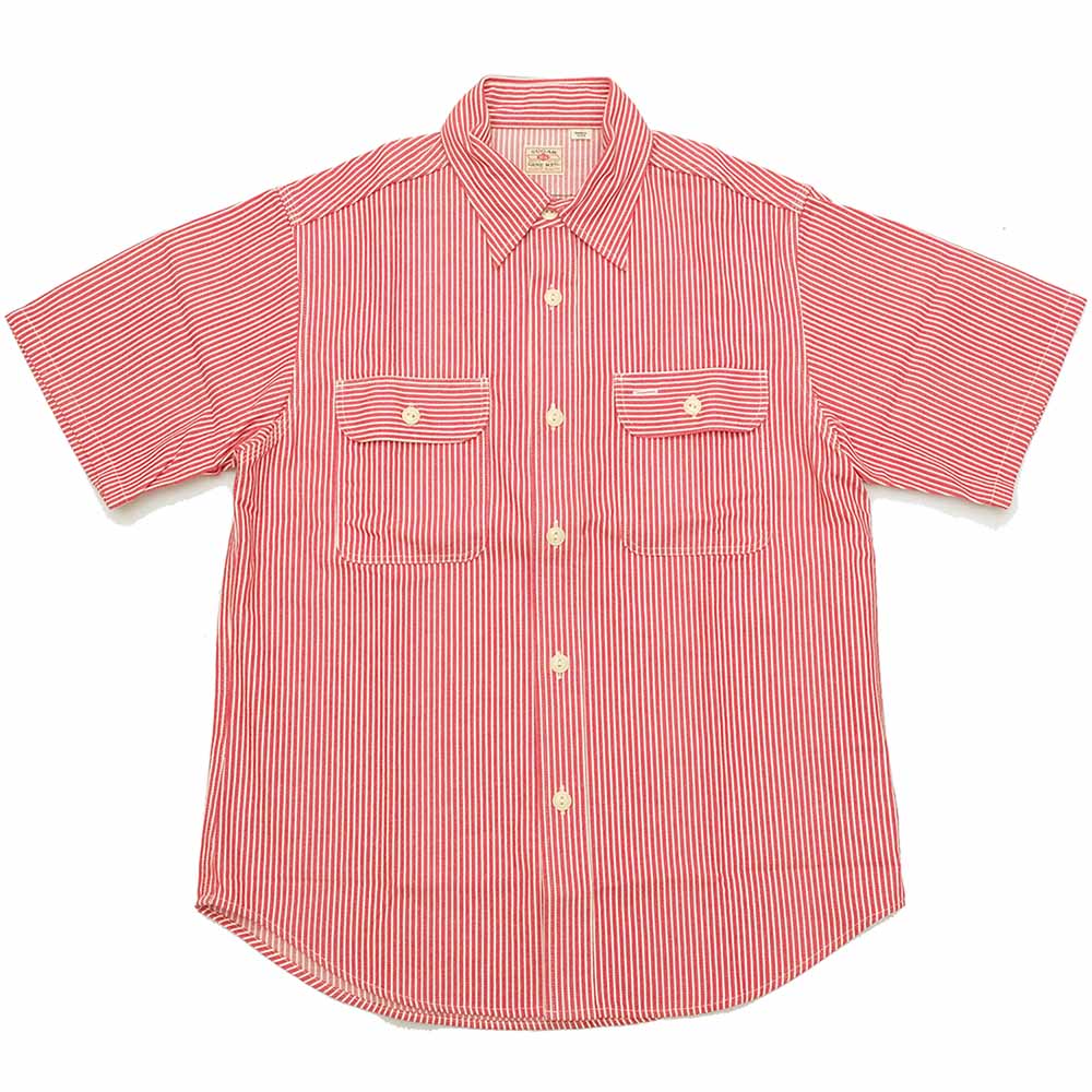 SUGAR CANE HICKORY STRIPE S/S WORK SHIRT SC37944