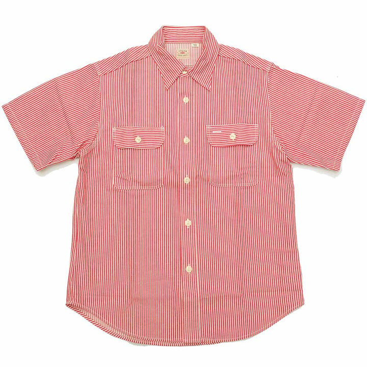 SUGAR CANE HICKORY STRIPE S/S WORK SHIRT SC37944