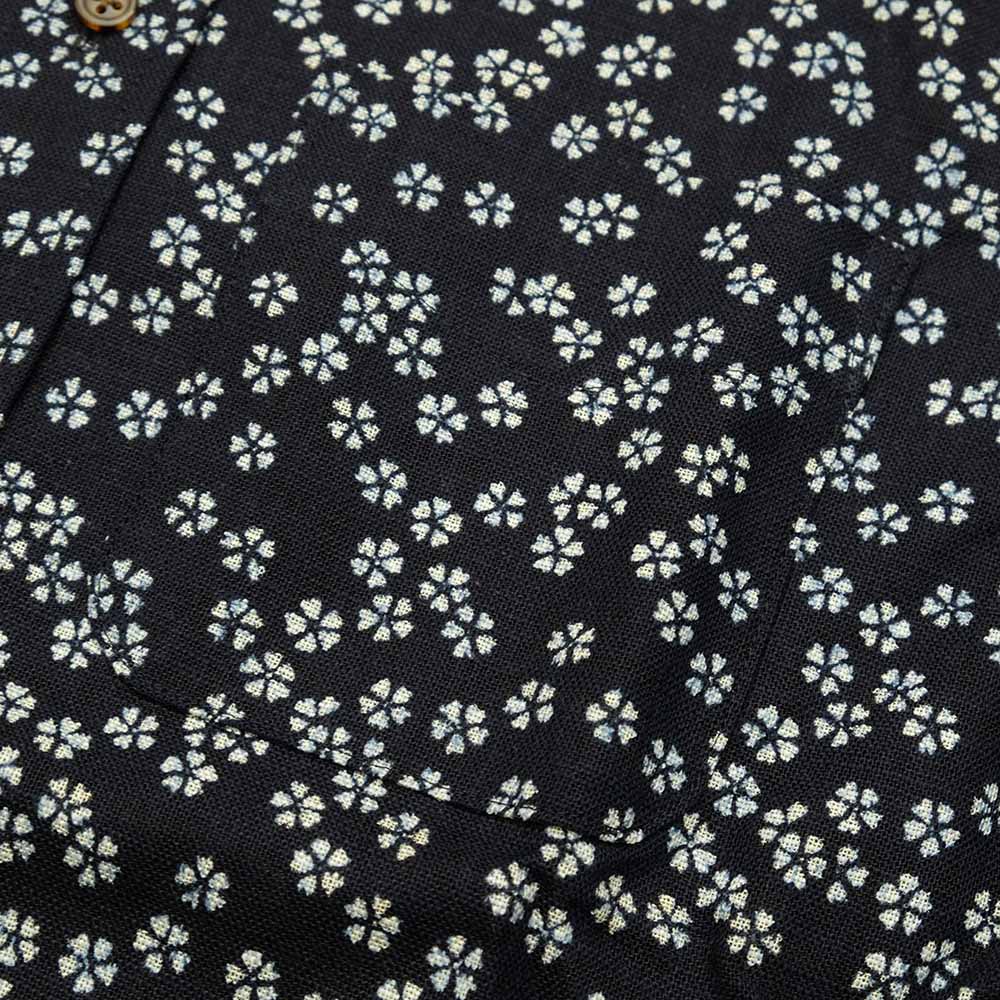 衣櫻 ムラ糸クロス素材 長袖レギュラーシャツ 小桜パッチワーク SA1493