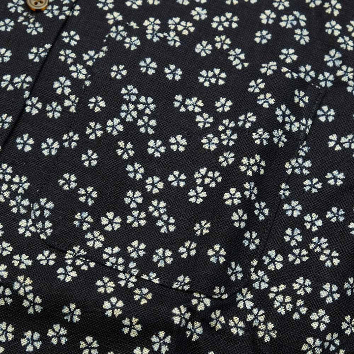 衣櫻 ムラ糸クロス素材 長袖レギュラーシャツ 小桜パッチワーク SA1493