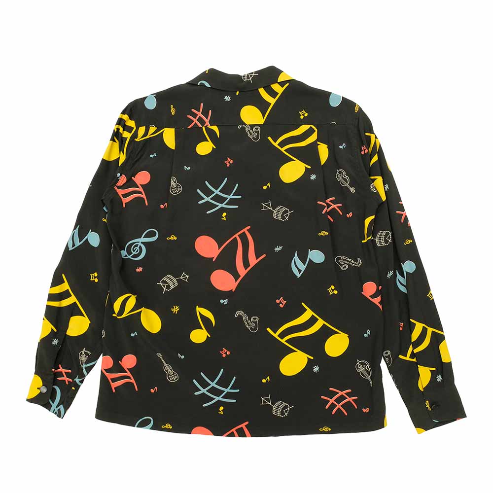 STAR OF HOLLYWOOD - HIGH DENSITY RAYON L/S OPEN SHIRT - ROCKIN' NOTES - SH29083