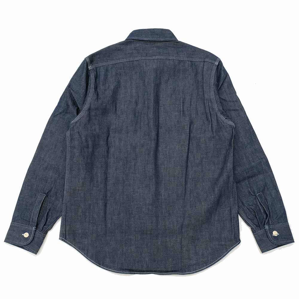 SUGAR CANE BLUE DENIM L/S WORK SHIRT SC27852