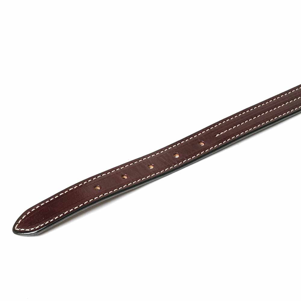 YUKETEN - Triple Stitched Belt Havana with Natural Stitch - 2853