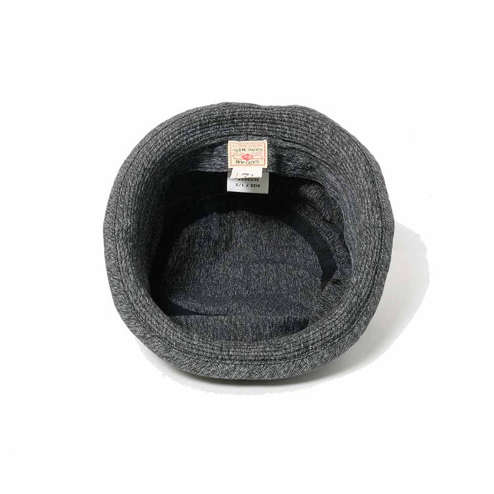 SUGAR CANE 9oz.BLACK COVERT PORKPIE HAT SC02627