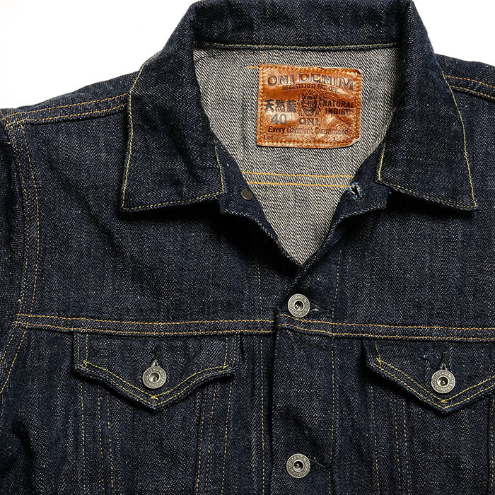 Oni Denim<br>12oz Loose Weave Denim<br>”KIRAKU II”<br>天然藍ロープ染色<br>3rd Type Denim Jacket<br>ONI-02207P