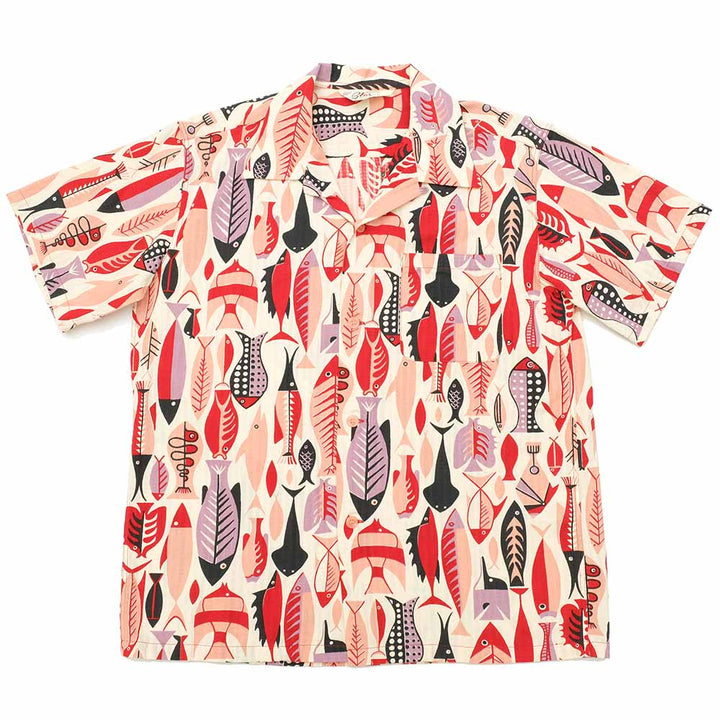 STAR OF HOLLYWOOD DOBBY COTTON S/S OPEN SHIRT FISH SH38882