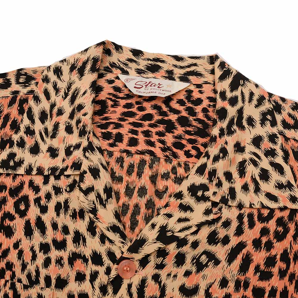 STAR OF HOLLYWOOD - HIGH DENSITY RAYON L/S OPEN SHIRT - LEOPARD - SH29079
