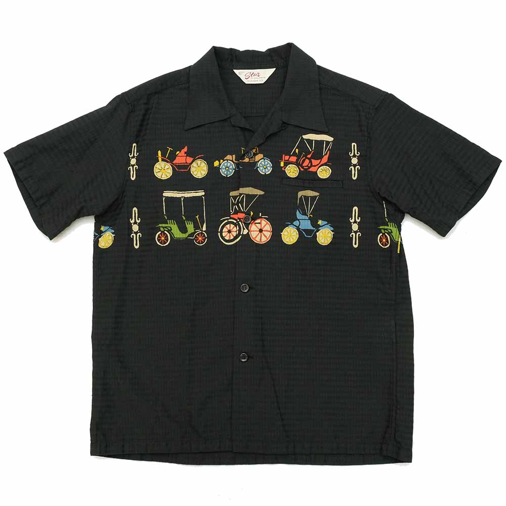 STAR OF HOLLYWOOD DOBBY COTTON S/S OPEN SHIRT CLASSIC CARS SH38886