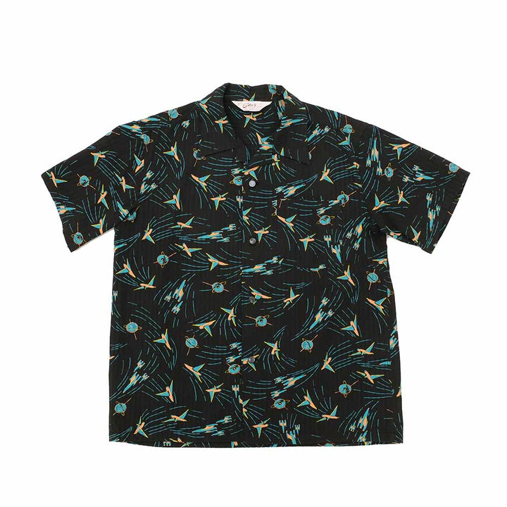 STAR OF HOLLYWOOD - DOBBY COTTON OPEN SHIRT - SPACE SHIP - SH39087