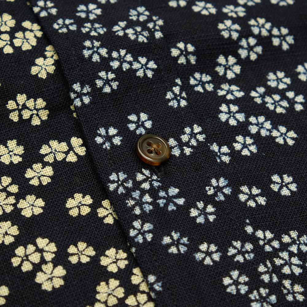 衣櫻 ムラ糸クロス素材 長袖レギュラーシャツ 小桜パッチワーク SA1493