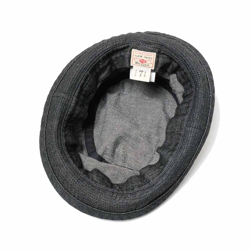 Sugar Cane 10oz.Denim Pork Pie Hat SC02466