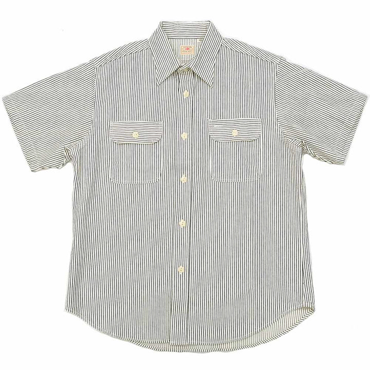 SUGAR CANE HICKORY STRIPE S/S WORK SHIRT SC37944