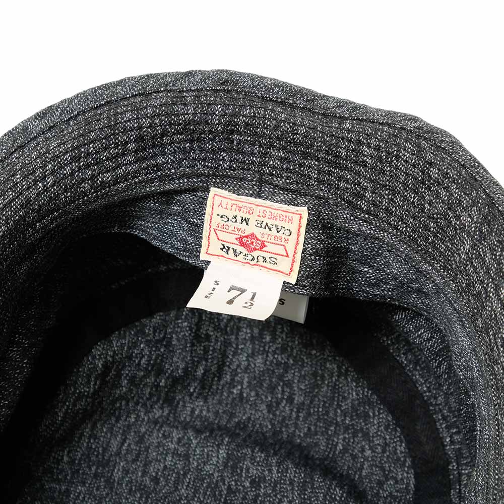 SUGAR CANE 9oz.BLACK COVERT PORKPIE HAT SC02627