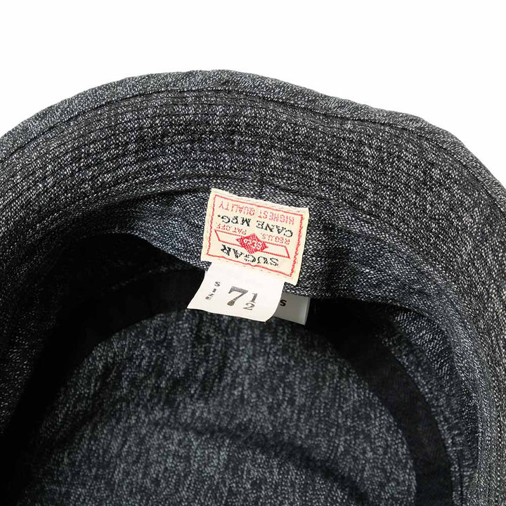 SUGAR CANE 9oz.BLACK COVERT PORKPIE HAT SC02627