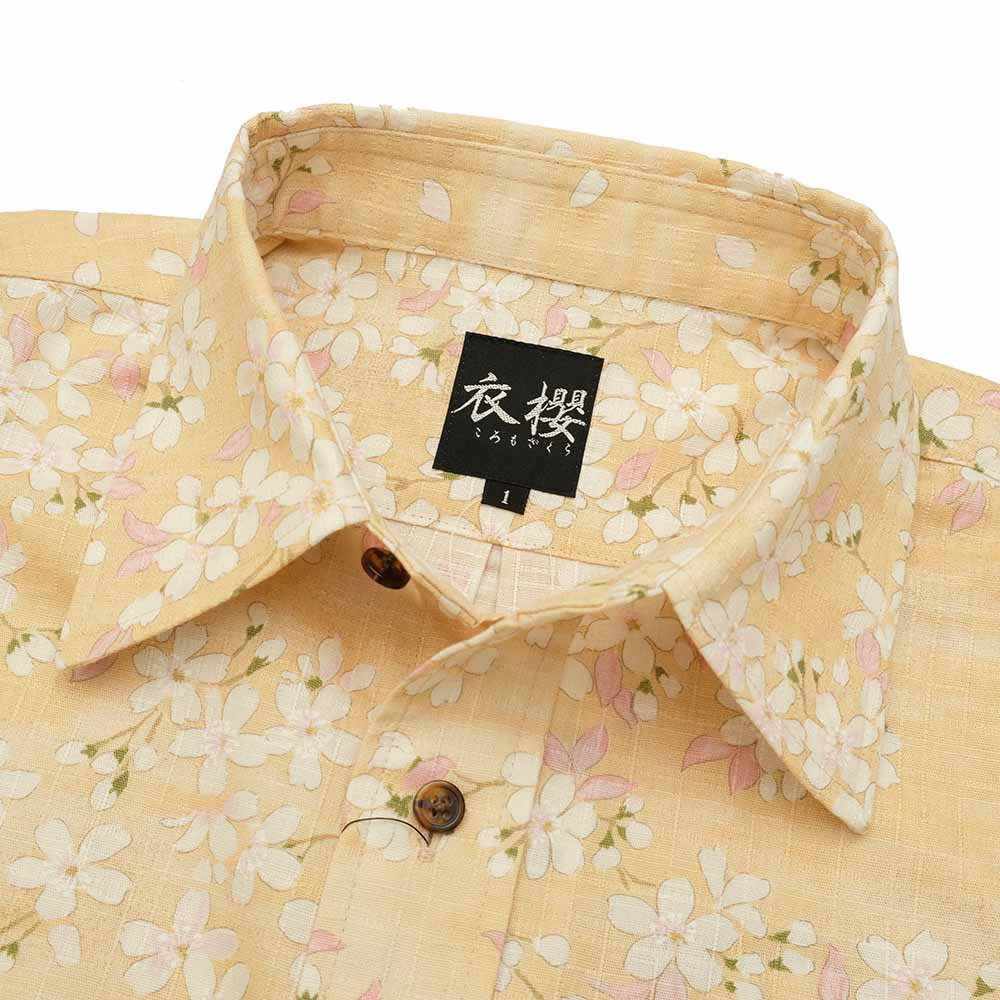 衣櫻 - サザンクロス素材 - 長袖レギュラーシャツ - 霞舞桜 - SA1499