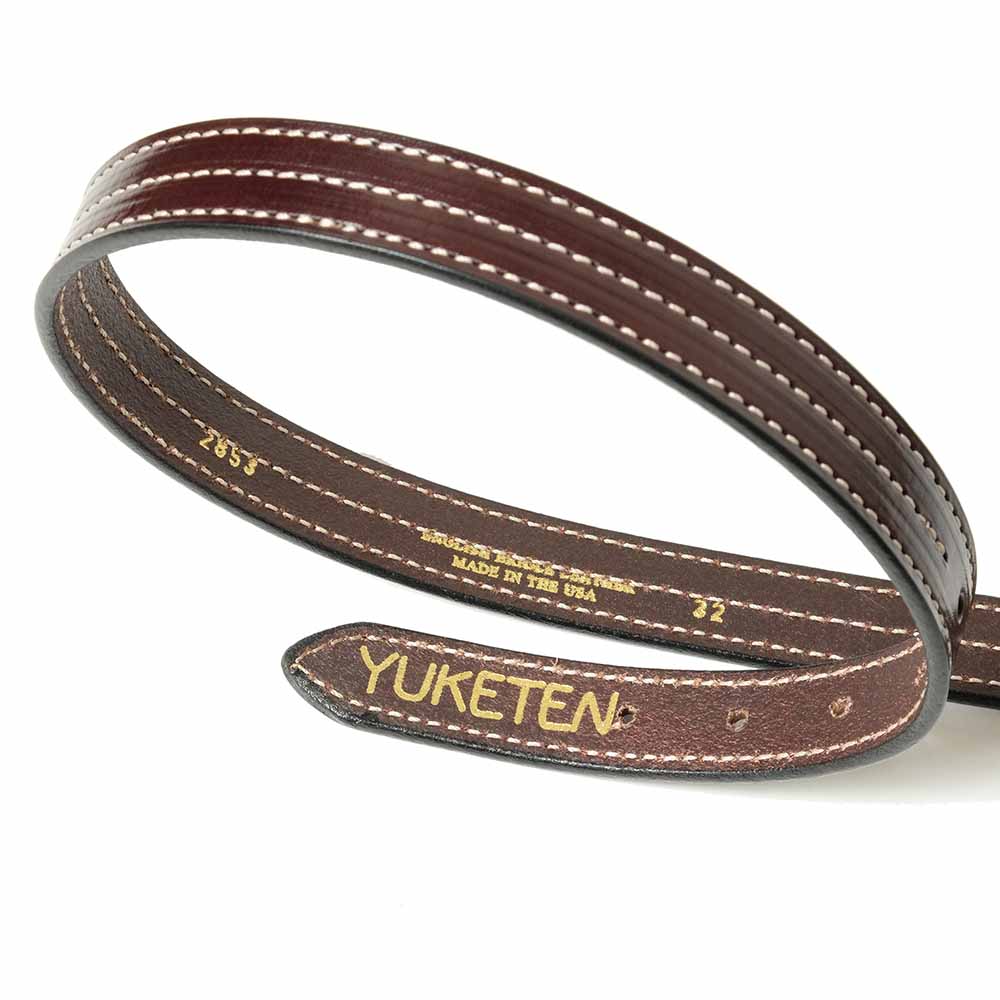 YUKETEN - Triple Stitched Belt Havana with Natural Stitch - 2853
