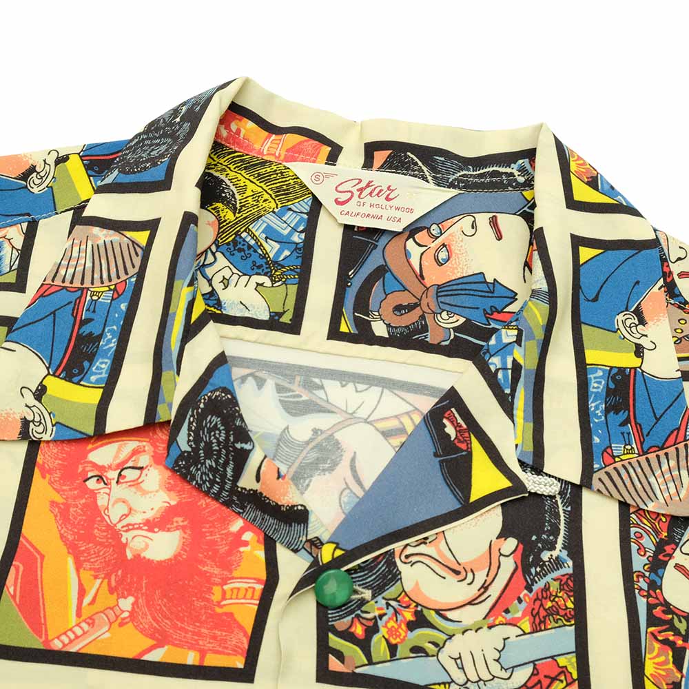 STAR OF HOLLYWOOD HIGH DENSITY RAYON S/S OPEN SHIRT KABUKI SH38891