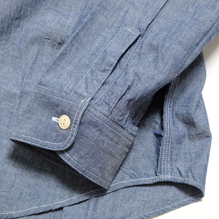 SUGAR CANE - Blue Chambray L/S Work Shirt - SC27850