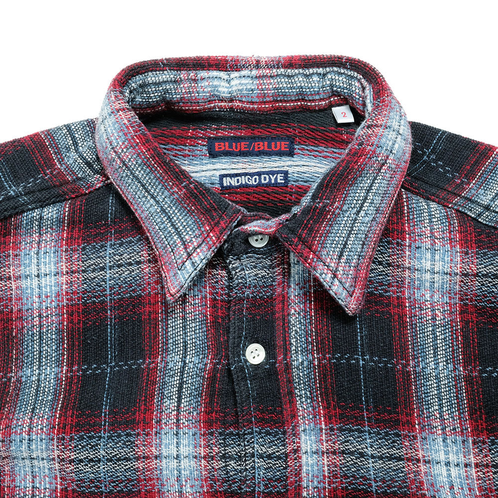 BLUE BLUE Indigo soft canvas  Check shirt 