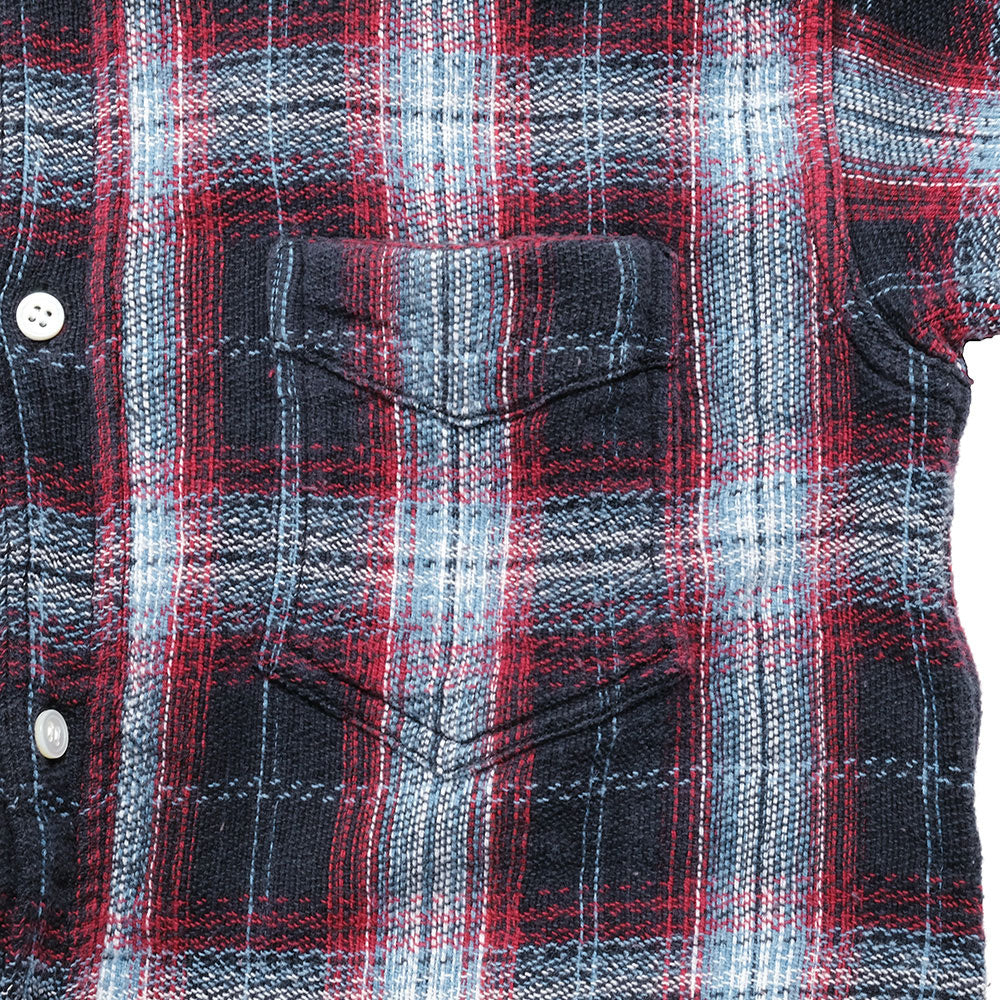 BLUE BLUE Indigo soft canvas  Check shirt 