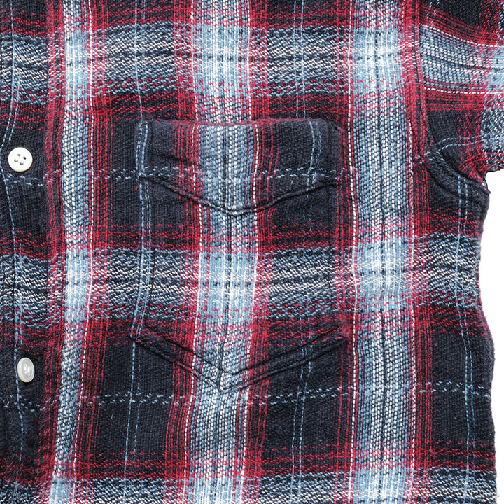 BLUE BLUE Indigo soft canvas  Check shirt 