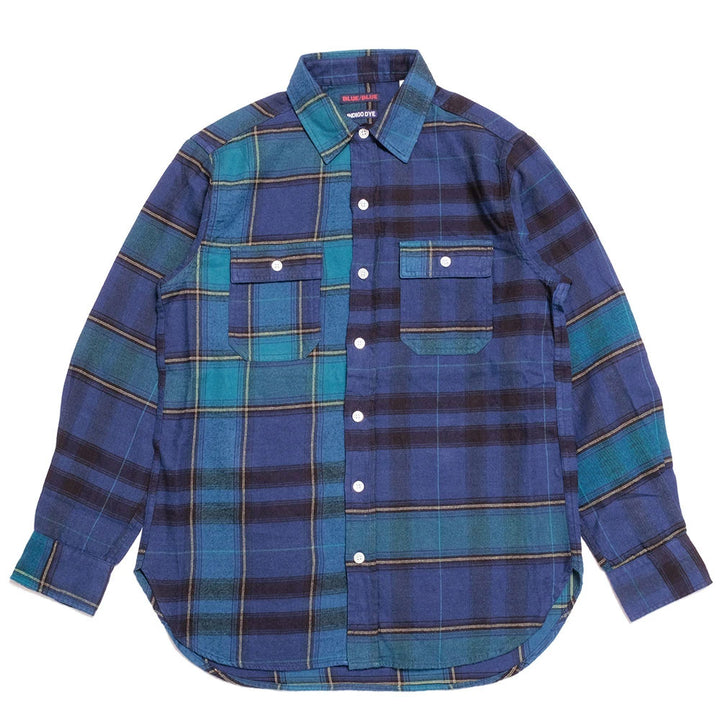 BLUE BLUE<br>Brushed Indigo Plaid Long-Sleeve Shirt<br>700087142