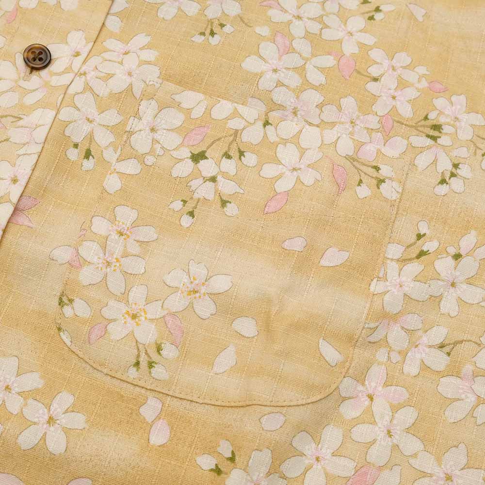 衣櫻 - サザンクロス素材 - 長袖レギュラーシャツ - 霞舞桜 - SA1499