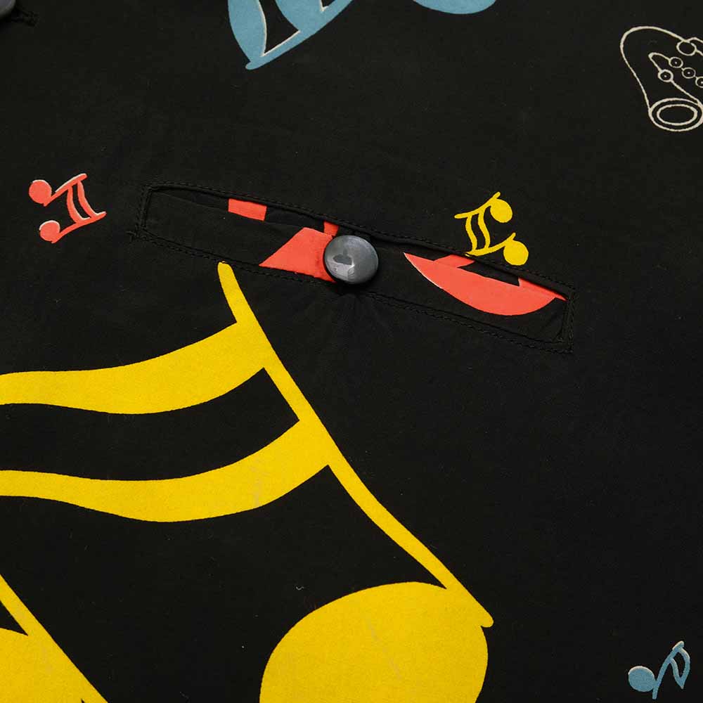 STAR OF HOLLYWOOD - HIGH DENSITY RAYON L/S OPEN SHIRT - ROCKIN' NOTES - SH29083