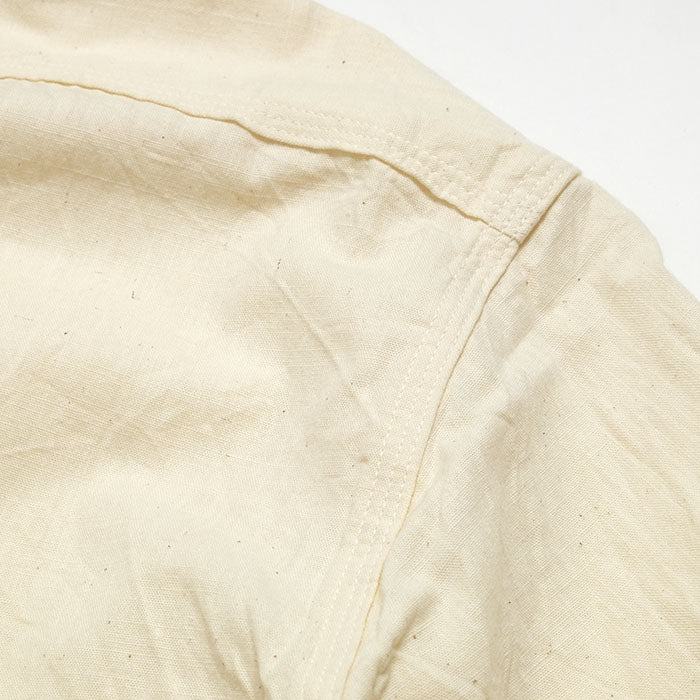 SUGAR CANE - White Chambray L/S Work Shirt - SC27851