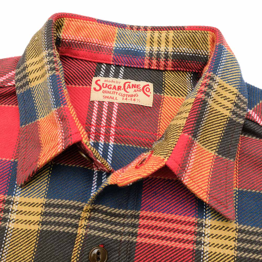 SUGAR CANE - TWILL PLAID L/S WORK SHIRT - SC28955 – HINOYA Online