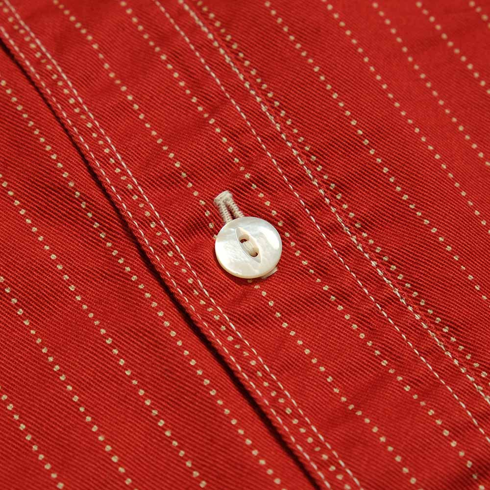 SUGAR CANE - FICTION ROMANCE - 8.5oz. RED WABASH STRIPE - S/S WORK SHIRT - SC38452