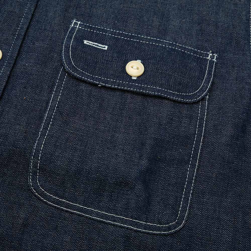 SUGAR CANE BLUE DENIM L/S WORK SHIRT SC27852