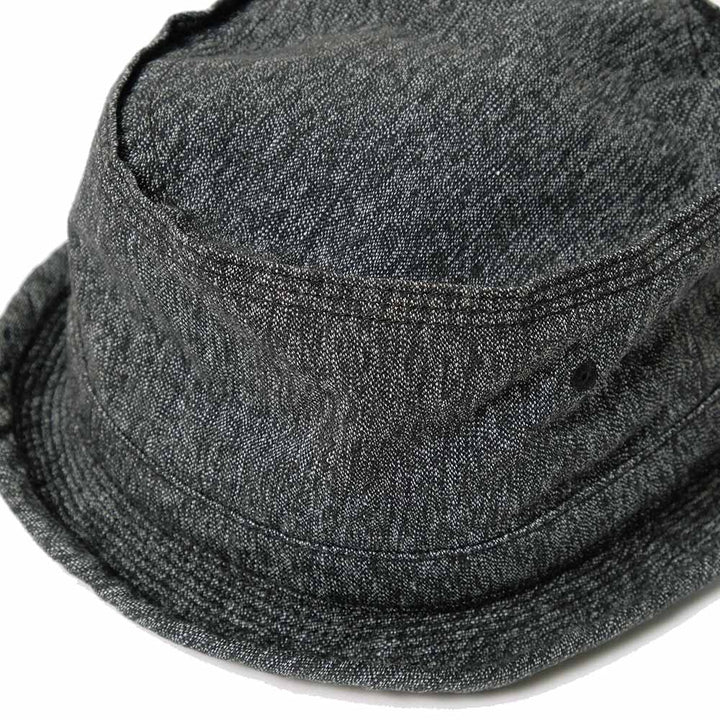 SUGAR CANE 9oz.BLACK COVERT PORKPIE HAT SC02627