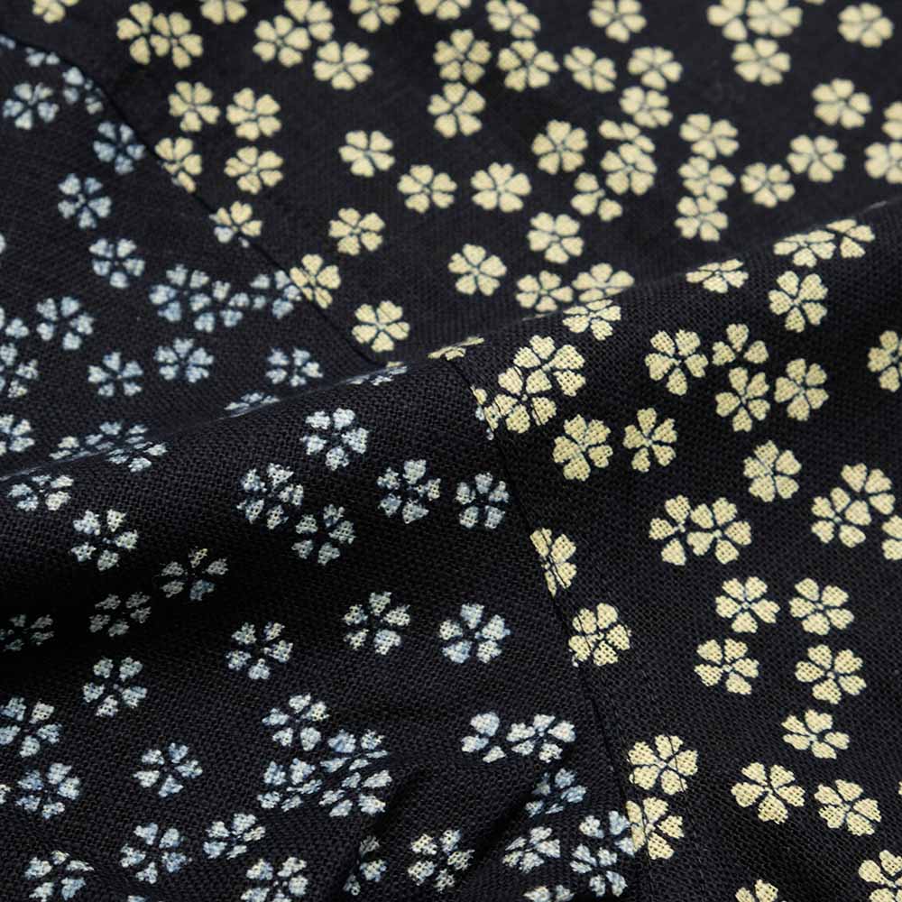 衣櫻 ムラ糸クロス素材 長袖レギュラーシャツ 小桜パッチワーク SA1493