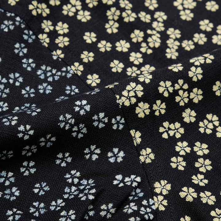 衣櫻 ムラ糸クロス素材 長袖レギュラーシャツ 小桜パッチワーク SA1493