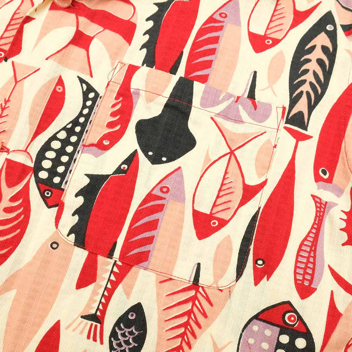 STAR OF HOLLYWOOD DOBBY COTTON S/S OPEN SHIRT FISH SH38882