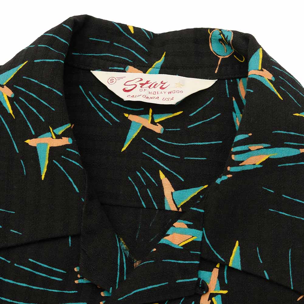 STAR OF HOLLYWOOD - DOBBY COTTON OPEN SHIRT - SPACE SHIP - SH39087