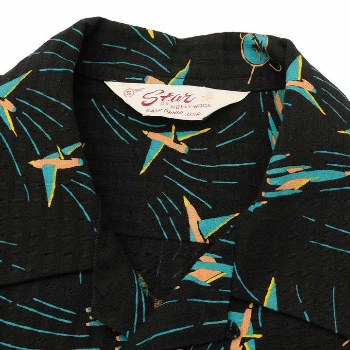 STAR OF HOLLYWOOD - DOBBY COTTON OPEN SHIRT - SPACE SHIP - SH39087