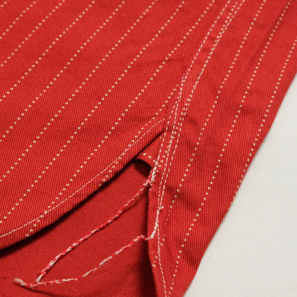 SUGAR CANE - FICTION ROMANCE - 8.5oz. RED WABASH STRIPE - S/S WORK SHIRT - SC38452