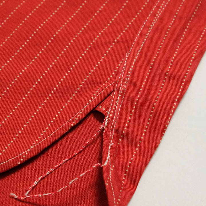 SUGAR CANE - FICTION ROMANCE - 8.5oz. RED WABASH STRIPE - S/S WORK SHIRT - SC38452