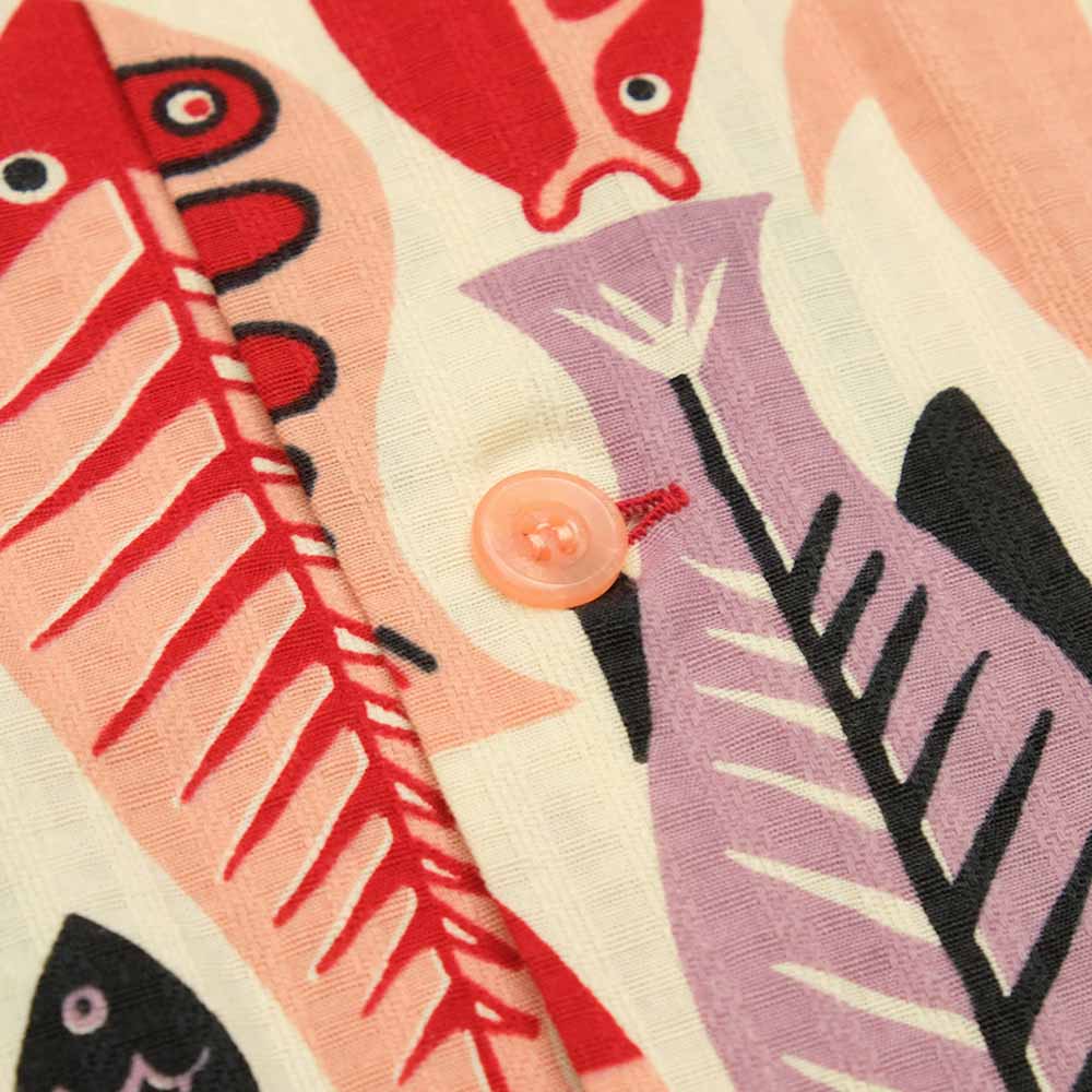 STAR OF HOLLYWOOD DOBBY COTTON S/S OPEN SHIRT FISH SH38882