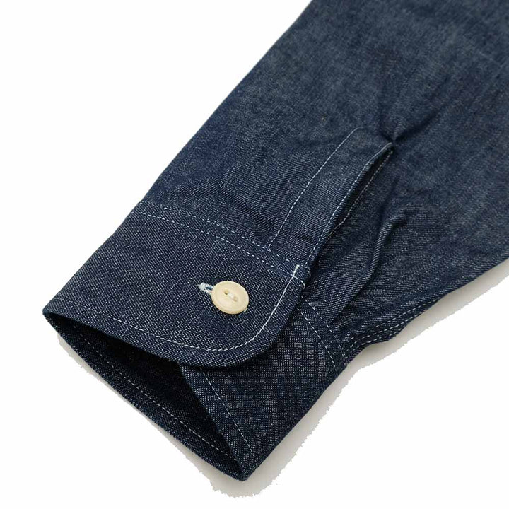 SUGAR CANE BLUE DENIM L/S WORK SHIRT SC27852