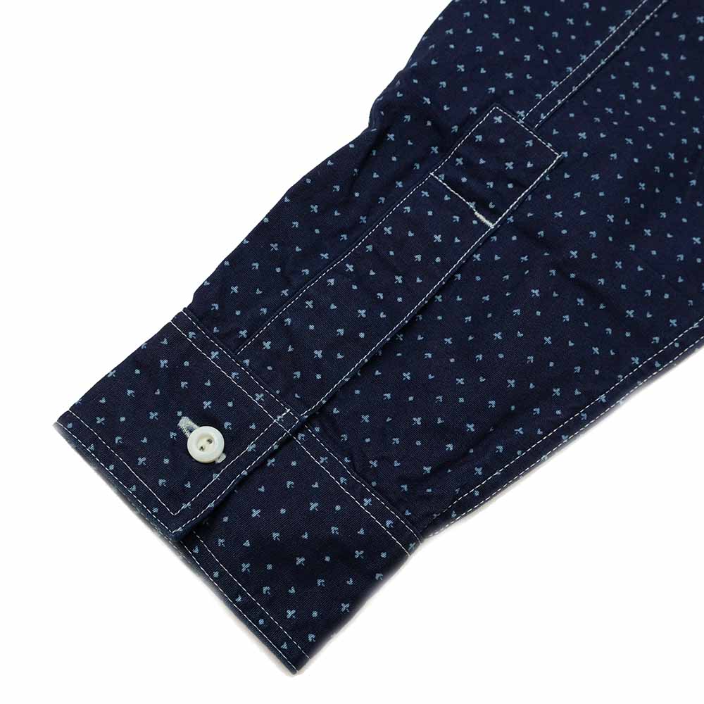 SUGAR CANE FICTION ROMANCE 4.5oz. INDIGO CASINO STRIPE WORK SHIRT (LONG SLEEVE) SC28651