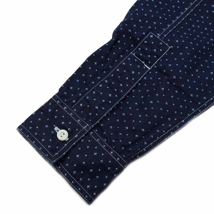 SUGAR CANE FICTION ROMANCE 4.5oz. INDIGO CASINO STRIPE WORK SHIRT (LONG SLEEVE) SC28651