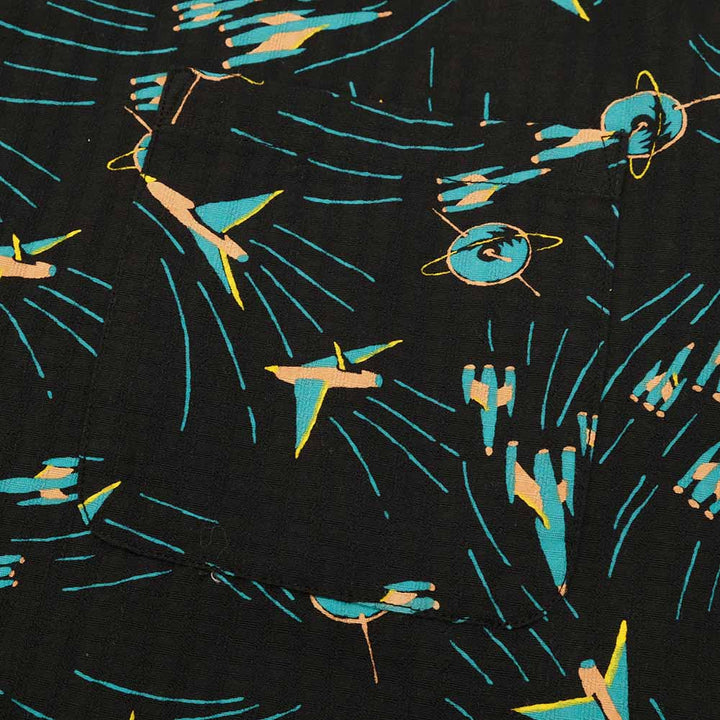STAR OF HOLLYWOOD - DOBBY COTTON OPEN SHIRT - SPACE SHIP - SH39087