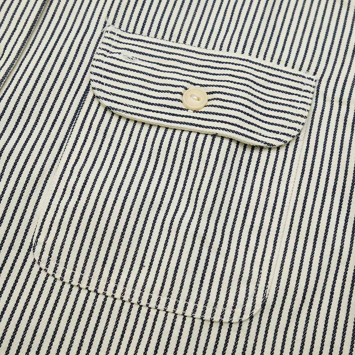 SUGAR CANE - HICKORY STRIPE S/S WORK SHIRT - SC37944