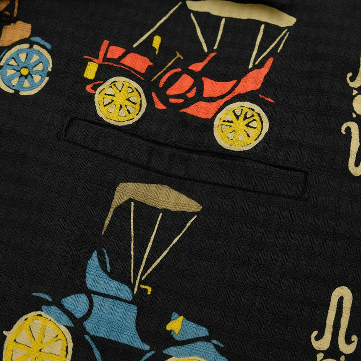 STAR OF HOLLYWOOD DOBBY COTTON S/S OPEN SHIRT CLASSIC CARS SH38886