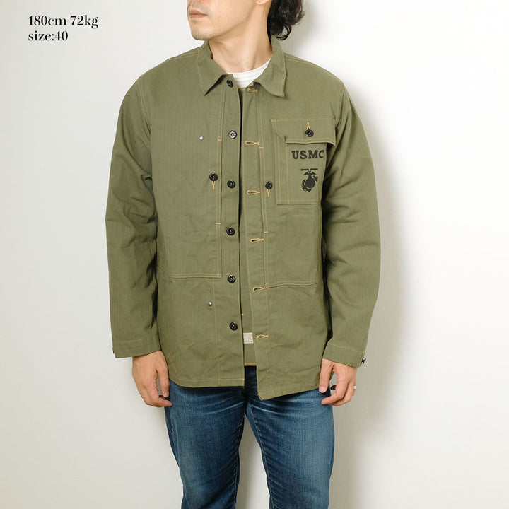 BUZZ RICKSON'S - U.S. MARINE CORPS M-1944 HERRINGBONE UTILITY JACKET - BR15123