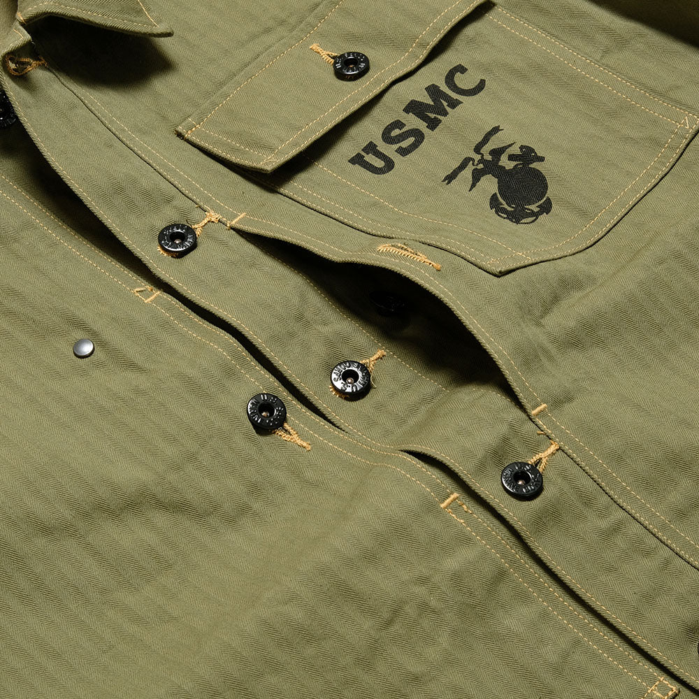 BUZZ RICKSON'S - U.S. MARINE CORPS M-1944 HERRINGBONE UTILITY JACKET - BR15123