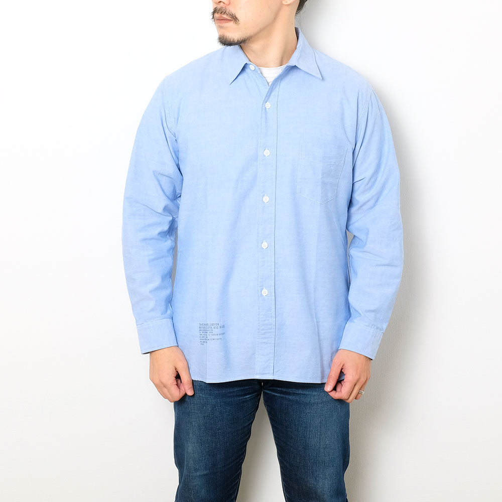 BUZZ RICKSON’S SHIRT,MAN'S,COTTON OXFORD CLOTH, 4oz. BLUE BR28824